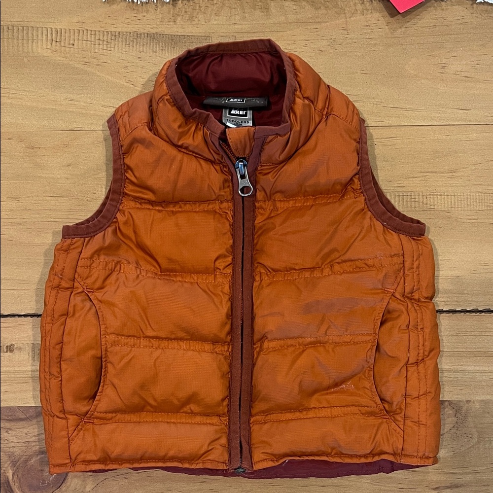 REI Orange Puffer Vest 12 months